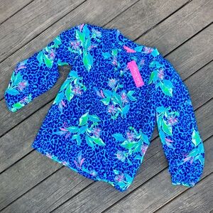 NWT Lilly Pulitzer Elsa Silk Top Multi Hot On The Spot Size S